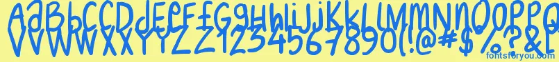 Nikofont Font – Blue Fonts on Yellow Background