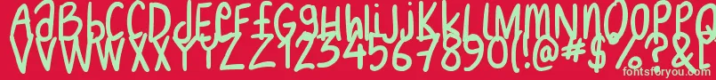 フォントNikofont – 赤い背景に緑の文字