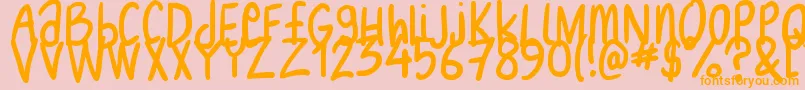 フォントNikofont – オレンジの文字がピンクの背景にあります。