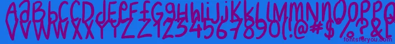 Nikofont Font – Purple Fonts on Blue Background