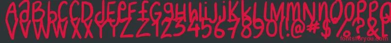 フォントNikofont – 黒い背景に赤い文字