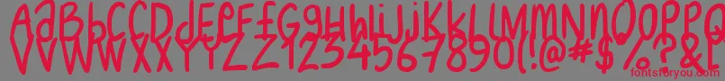 Nikofont-Schriftart – Rote Schriften auf grauem Hintergrund