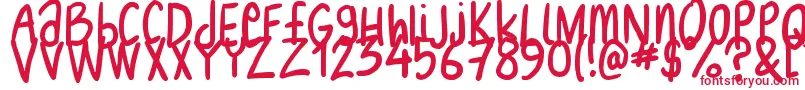 Nikofont-Schriftart – Rote Schriften auf weißem Hintergrund