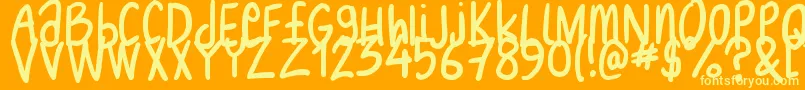 Nikofont Font – Yellow Fonts on Orange Background