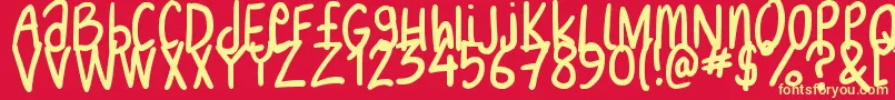 Nikofont Font – Yellow Fonts on Red Background