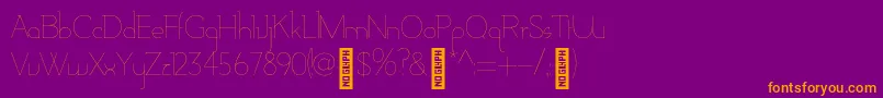 AdelaideThin-Schriftart – Orangefarbene Schriften auf violettem Hintergrund