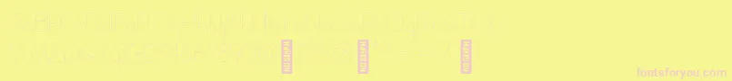 フォントAdelaideThin – ピンクのフォント、黄色の背景