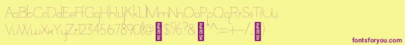 AdelaideThin Font – Purple Fonts on Yellow Background
