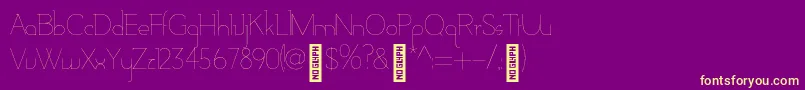 フォントAdelaideThin – 紫の背景に黄色のフォント