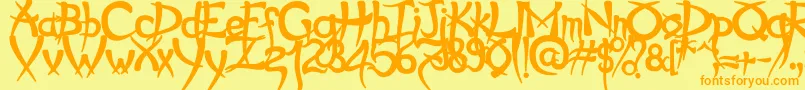 PsychoBold Font – Orange Fonts on Yellow Background