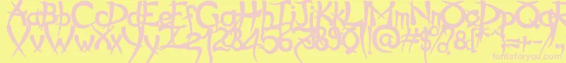 PsychoBold Font – Pink Fonts on Yellow Background