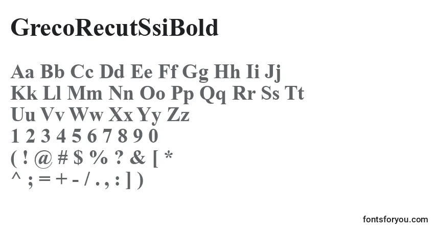 Schriftart GrecoRecutSsiBold – Alphabet, Zahlen, spezielle Symbole