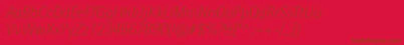 RotisIiSansProExtraLightItalic Font – Brown Fonts on Red Background
