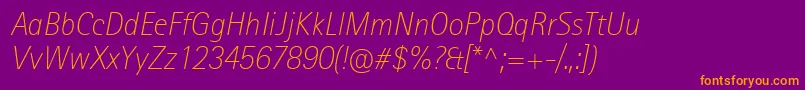 Police RotisIiSansProExtraLightItalic – polices orange sur fond violet