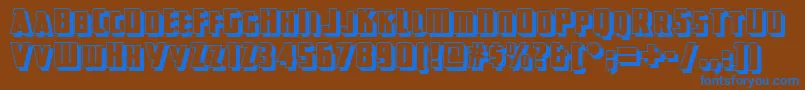 Greatlakesshadownf-Schriftart – Blaue Schriften auf braunem Hintergrund