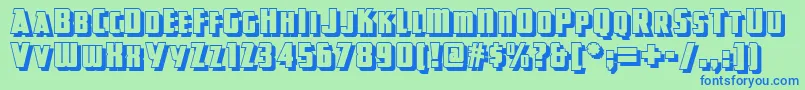 Шрифт Greatlakesshadownf – синие шрифты на зелёном фоне