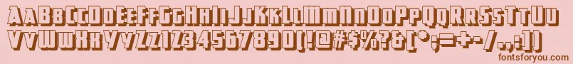 フォントGreatlakesshadownf – ピンクの背景に茶色のフォント