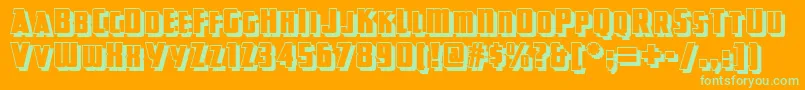 Greatlakesshadownf Font – Green Fonts on Orange Background