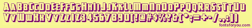 Greatlakesshadownf Font – Purple Fonts on Yellow Background