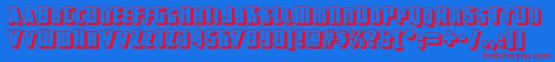 Greatlakesshadownf Font – Red Fonts on Blue Background