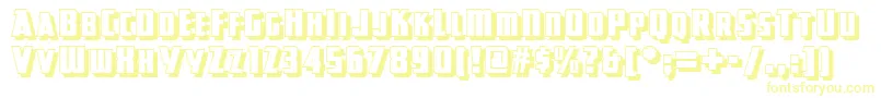 Greatlakesshadownf-Schriftart – Gelbe Schriften auf weißem Hintergrund
