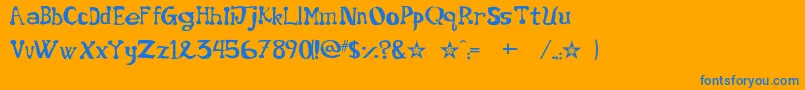 Star5 Font – Blue Fonts on Orange Background