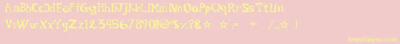 Star5 Font – Yellow Fonts on Pink Background