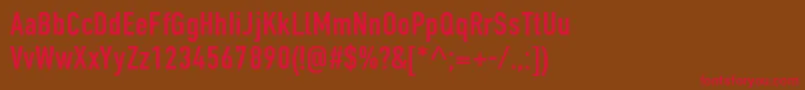 Dincondensedc Font – Red Fonts on Brown Background