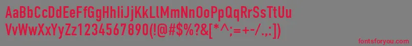 Dincondensedc Font – Red Fonts on Gray Background