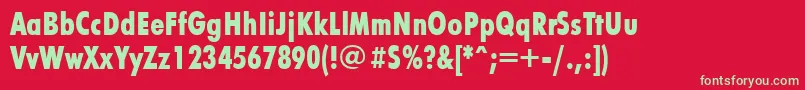 Futurisxcondctt Font – Green Fonts on Red Background