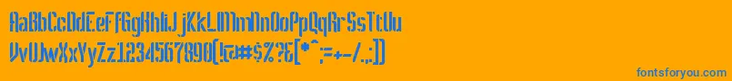 フォントMelbylon – オレンジの背景に青い文字