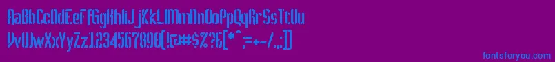 フォントMelbylon – 紫色の背景に青い文字