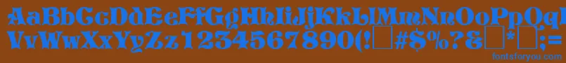 PretoriaRegularDb Font – Blue Fonts on Brown Background