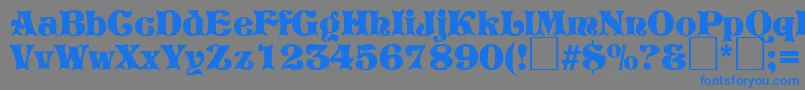 フォントPretoriaRegularDb – 灰色の背景に青い文字