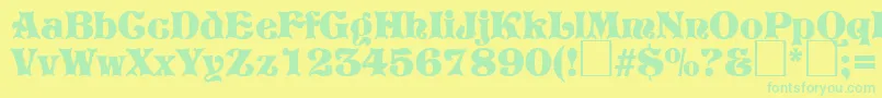 PretoriaRegularDb Font – Green Fonts on Yellow Background