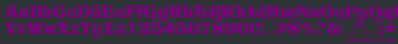 Czcionka PretoriaRegularDb – fioletowe czcionki na czarnym tle