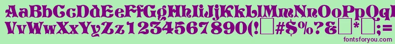 PretoriaRegularDb Font – Purple Fonts on Green Background