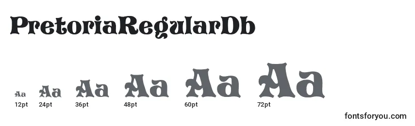 PretoriaRegularDb Font Sizes