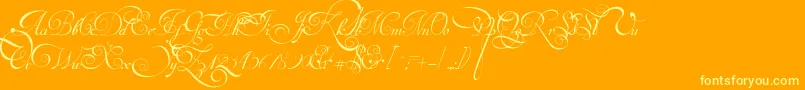 VanDenVeldeScriptPersonalUseDemo Font – Yellow Fonts on Orange Background