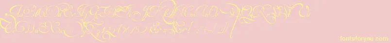 VanDenVeldeScriptPersonalUseDemo Font – Yellow Fonts on Pink Background