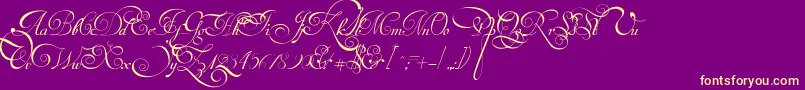 VanDenVeldeScriptPersonalUseDemo Font – Yellow Fonts on Purple Background