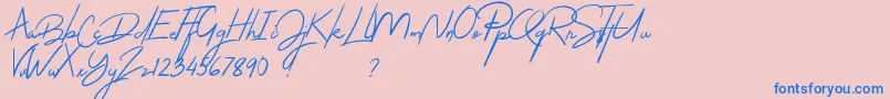 Thejacklyn-Schriftart – Blaue Schriften auf rosa Hintergrund