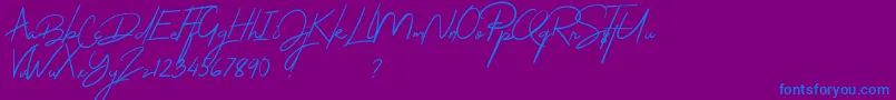 Thejacklyn-Schriftart – Blaue Schriften auf violettem Hintergrund