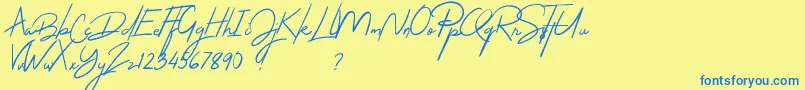 Thejacklyn Font – Blue Fonts on Yellow Background