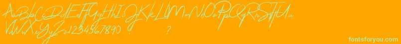 Thejacklyn Font – Green Fonts on Orange Background