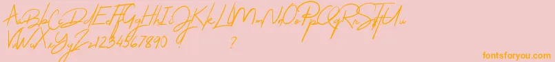 Thejacklyn Font – Orange Fonts on Pink Background