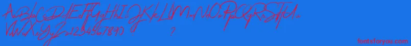 Thejacklyn Font – Red Fonts on Blue Background