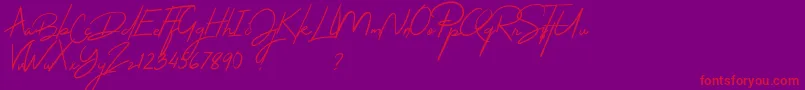 Thejacklyn Font – Red Fonts on Purple Background