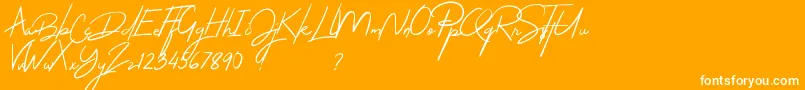 Thejacklyn-Schriftart – Weiße Schriften auf orangefarbenem Hintergrund