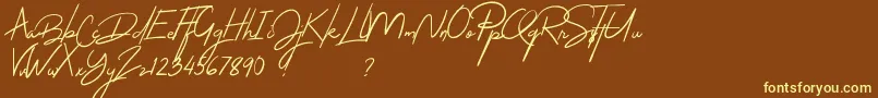 Thejacklyn Font – Yellow Fonts on Brown Background